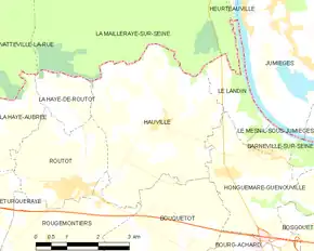 Poziția localității Hauville