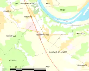 Poziția localității Heudebouville