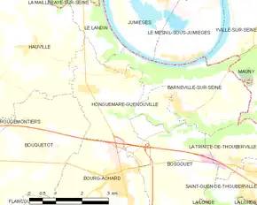 Poziția localității Honguemare-Guenouville