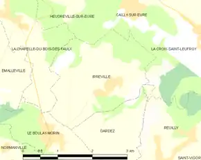 Poziția localității Irreville
