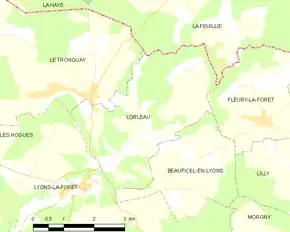 Poziția localității Lorleau