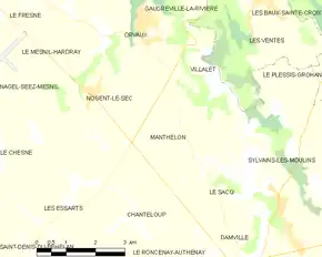 Poziția localității Manthelon