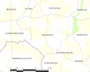 Poziția localității Martainville