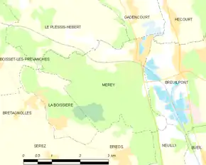 Poziția localității Merey
