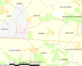 Poziția localității Miserey