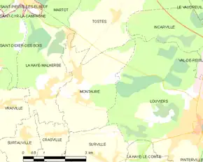 Poziția localității Montaure