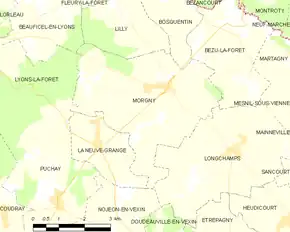 Poziția localității Morgny
