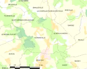 Poziția localității Normanville