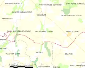 Poziția localității Notre-Dame-du-Hamel