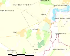 Poziția localității Noyers