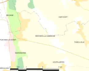 Poziția localității Perriers-la-Campagne