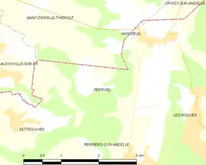 Poziția localității Perruel
