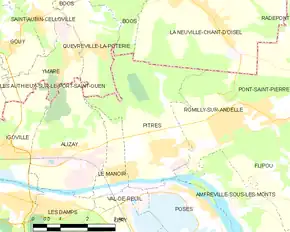 Poziția localității Pîtres