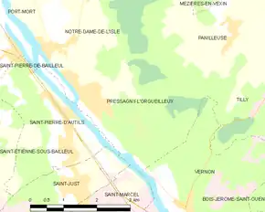 Poziția localității Pressagny-l'Orgueilleux