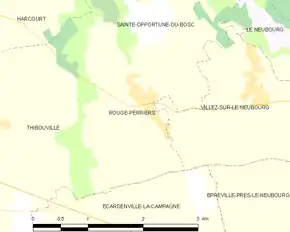 Poziția localității Rouge-Perriers