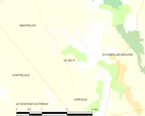 Poziția localității Le Sacq