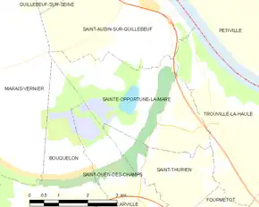 Poziția localității Sainte-Opportune-la-Mare
