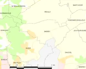 Poziția localității Sassey