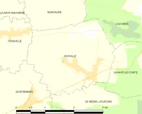 Poziția localității Surville