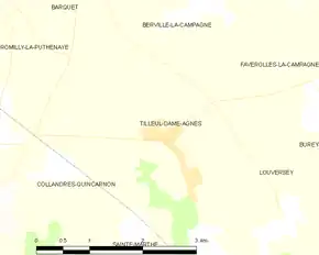 Poziția localității Tilleul-Dame-Agnès