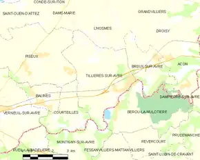 Poziția localității Tillières-sur-Avre