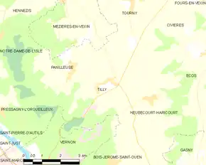 Poziția localității Tilly