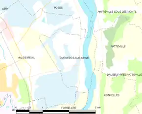 Poziția localității Tournedos-sur-Seine
