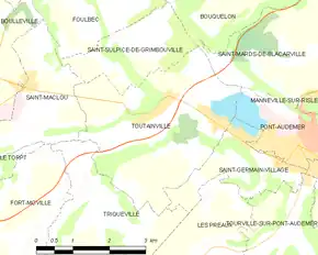 Poziția localității Toutainville
