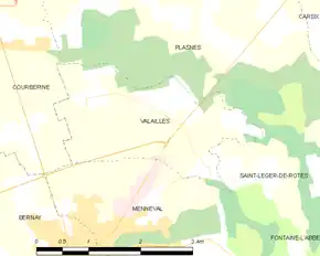 Poziția localității Valailles
