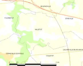 Poziția localității Valletot