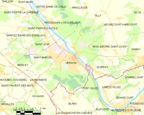 Poziția localității Vernon