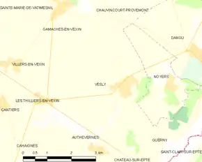 Poziția localității Vesly