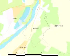 Poziția localității Vézillon