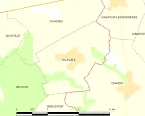 Poziția localității Villegats