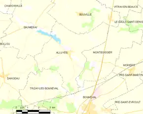 Poziția localității Alluyes