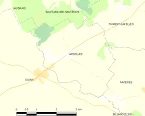Poziția localității Ardelles