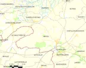 Poziția localității Arrou