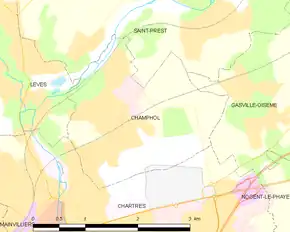 Poziția localității Champhol