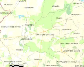 Poziția localității Champrond-en-Gâtine