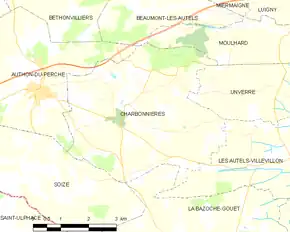 Poziția localității Charbonnières