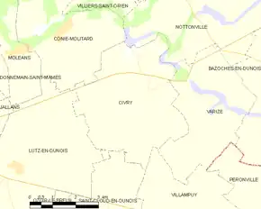 Poziția localității Civry