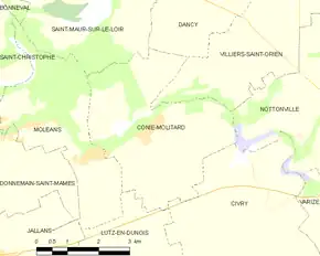 Poziția localității Conie-Molitard