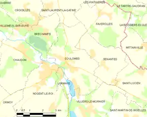 Poziția localității Coulombs