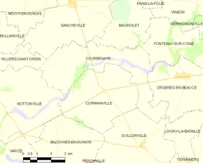 Poziția localității Courbehaye