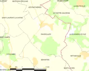 Poziția localității Faverolles