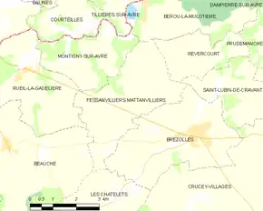 Poziția localității Fessanvilliers-Mattanvilliers