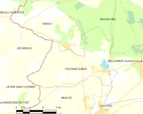 Poziția localității Fontaine-Simon