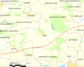 Poziția localității Frazé