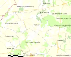 Poziția localității Frétigny