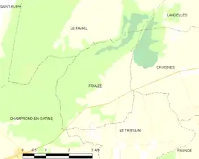 Poziția localității Friaize
